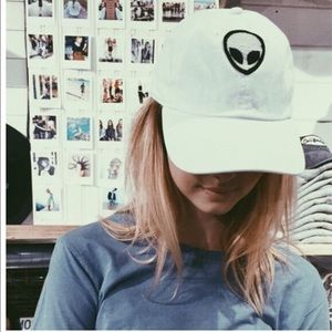 White Brandy Melville Alien Hat!